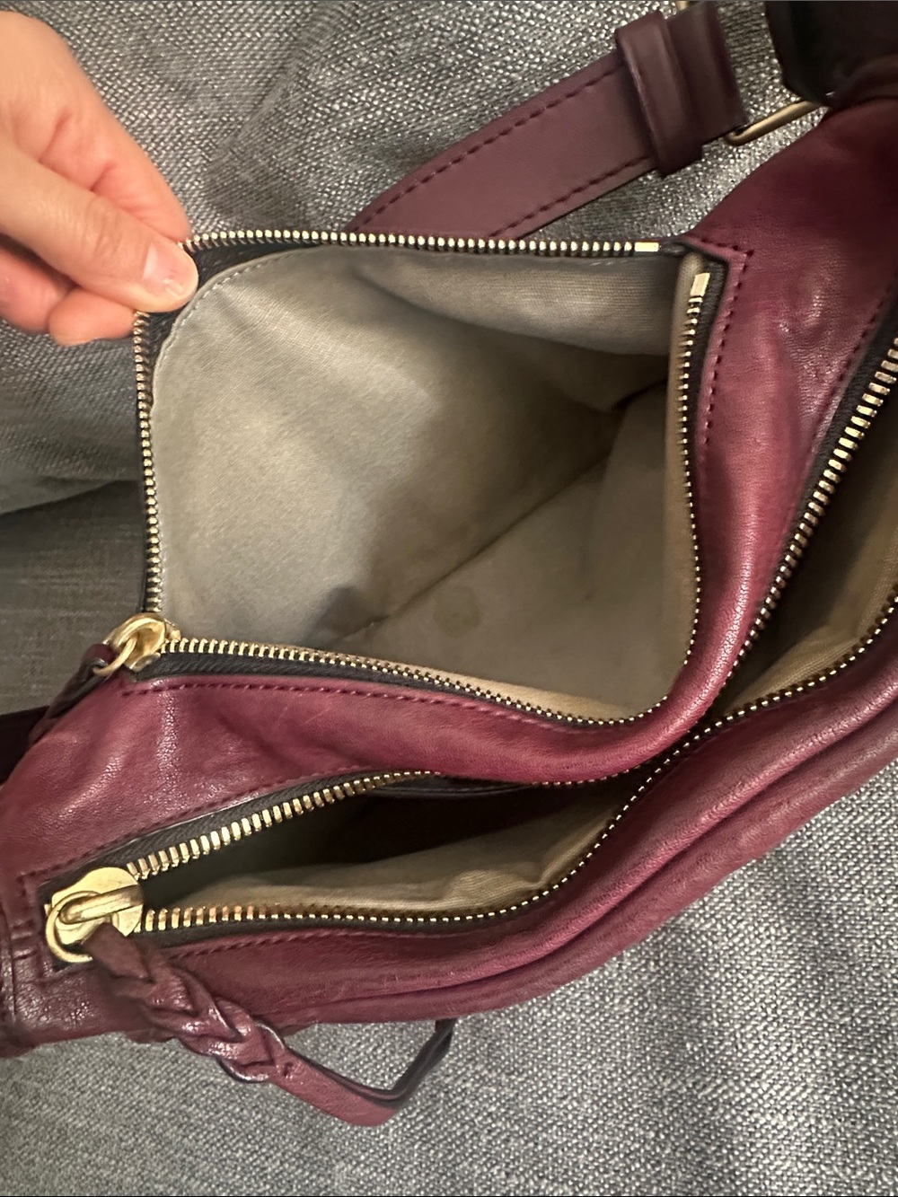 Vintage rag & bone Braided Strap Crossbody/Shoulder Bag in RARE Deep Burgundy - Picture 10 of 10